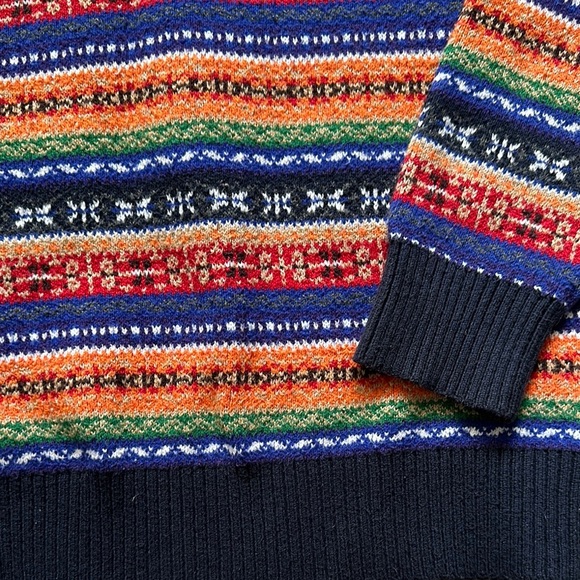 Tommy Hilfiger Colorful Striped Ski Lux Cotton Pullover Sweater Mens Small - Picture 3 of 8